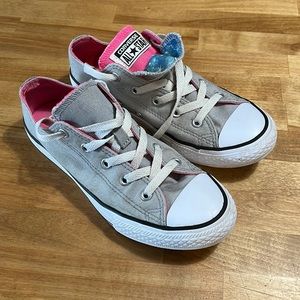 Converse Chuck Taylor All Star CTAS Double Tongue Gray & Pink Sneakers